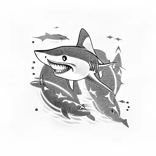 Shark In Japanese Style