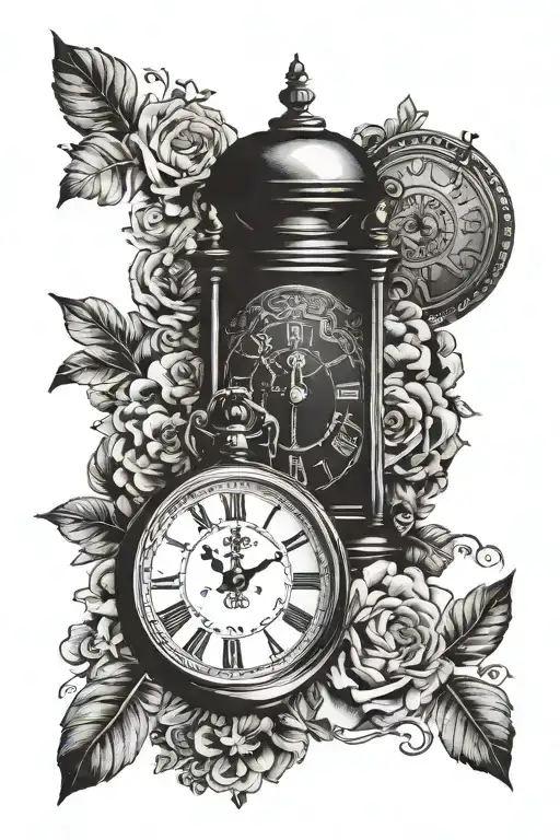 Date In Vintage Style Roman Numerals And A Clock