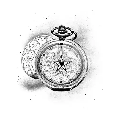 Star Moon Pocket Watch