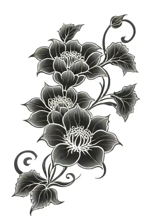 Floral Arm Tattoo Across Shoulder