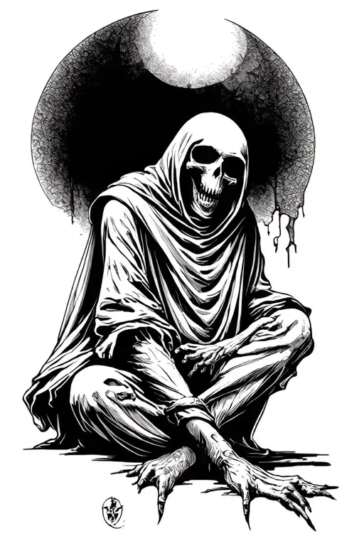 Grim Reaper Sitting In The Shadows