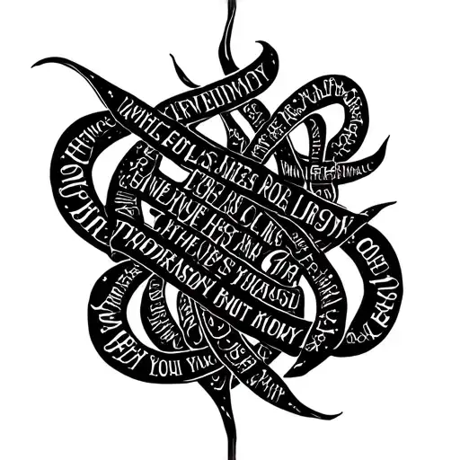 Bible Verses Intertwined With Words From Different Verses Intersecting And Creating A Unique Design