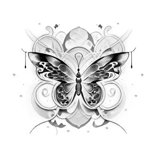 Edgey Inky Ominous Butterfly Moon