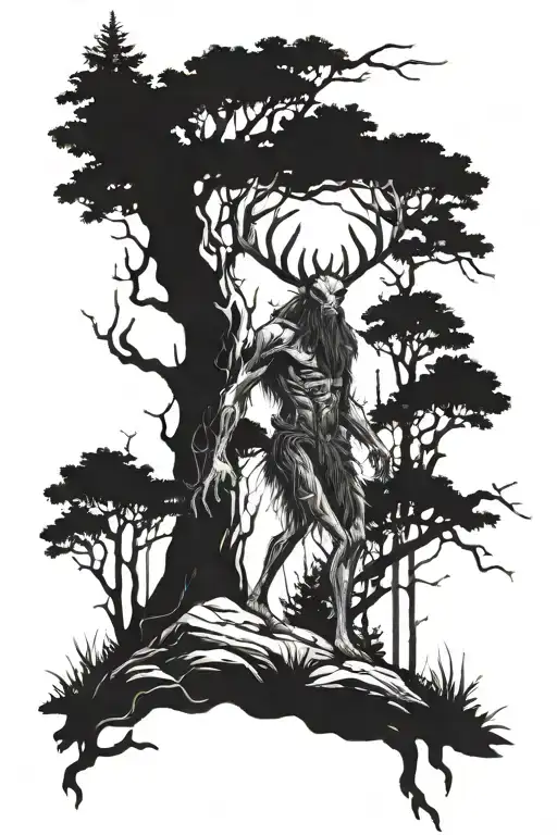 Wendigo Roaming In A Forest