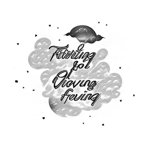 Text Saying Fighting Ever Fighting In Front Of Dark Purple Galaxy Background