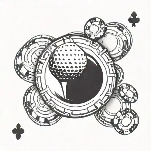 A Golf Ball Morphing Into A Poker Chip