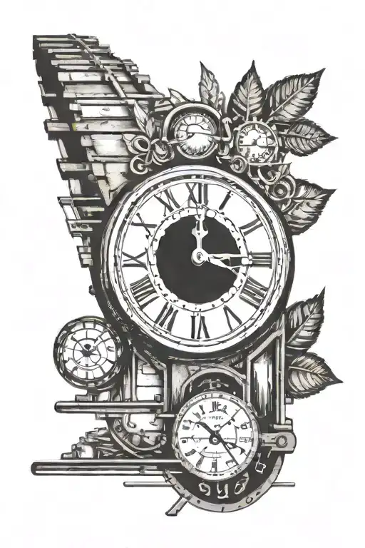 Clock With Train Tracks