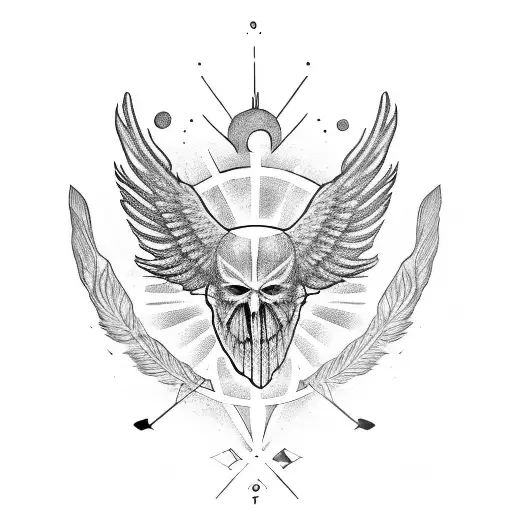 Icarus Without A Face Reaching Te Sun With His Feathers Burning