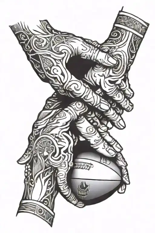 Football And Prayer Hands Holding Hands With His