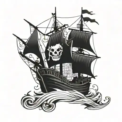 Pirate Ship With A Hound Dog On It