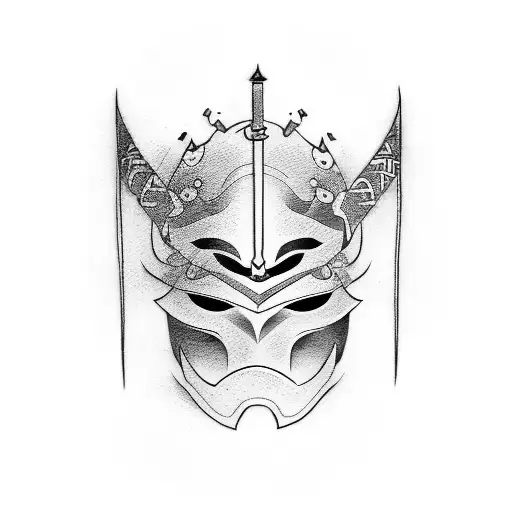 Japanese Mask And Katana