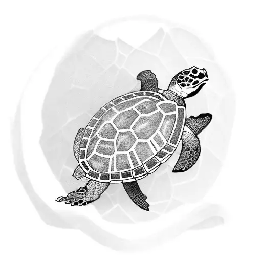 Turtle With A Plastic Bag For A Shell