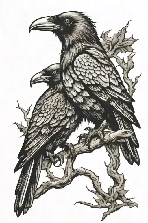 Odin Ravens Huginn And Muninn