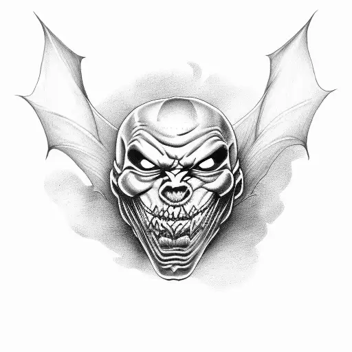 Jack O Lantern Demon Man With Bats