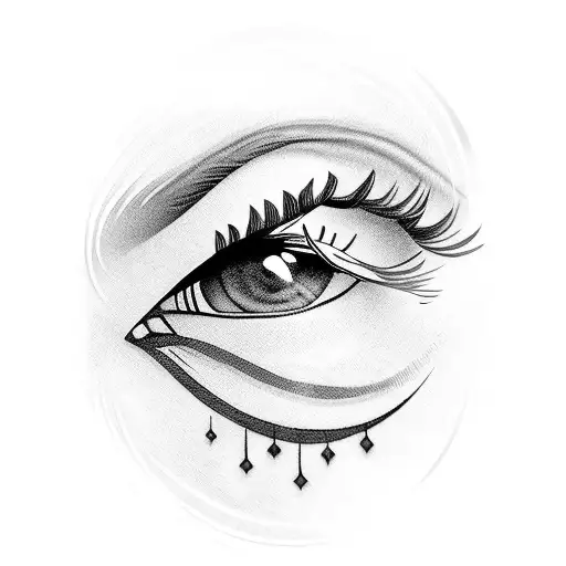 Turkish Eye With Arabic Writing As Lashes