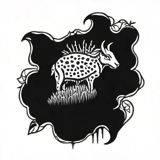 Sun Rise Lady Bug Goat Moody Field