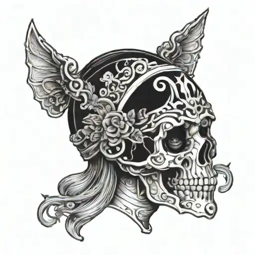 Girl Skull Helmet Head