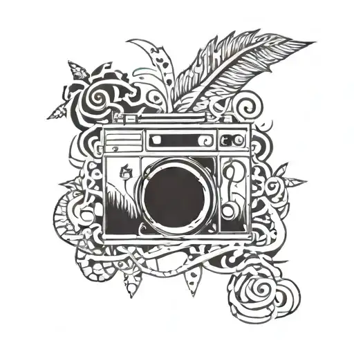 A Reggae Music Inspired Tattoo Incorporating Elements Of Graffiti Art