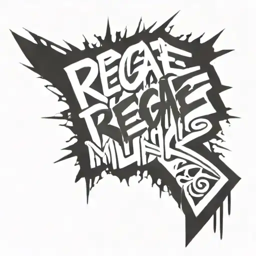 Reggae Music And Graffitti Lettering
