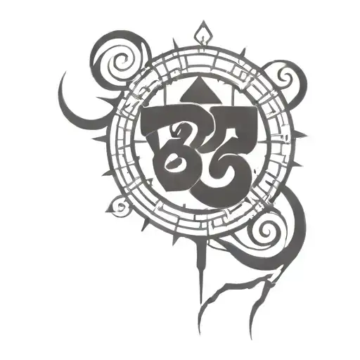 Ohm Symbol And Graffitti Lettering