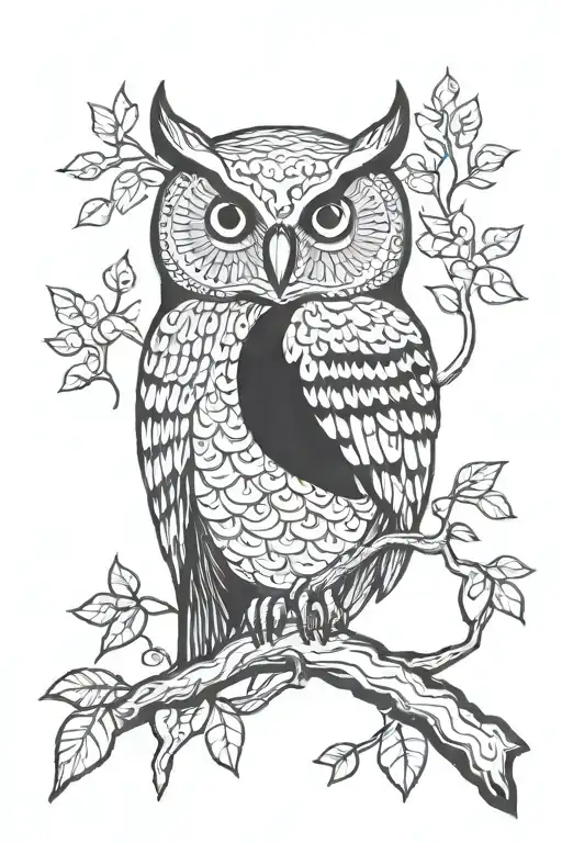 Owl And Tree