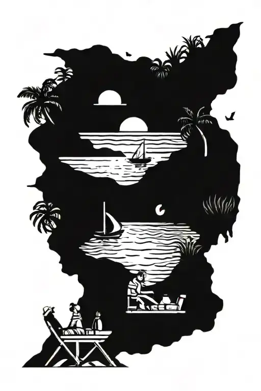 Picnic On The Beach Scene