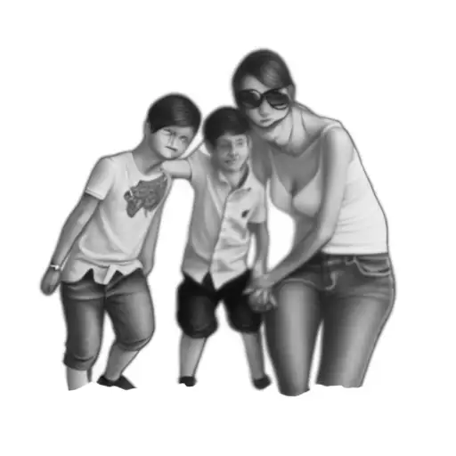 A Mother And Her Two Sons