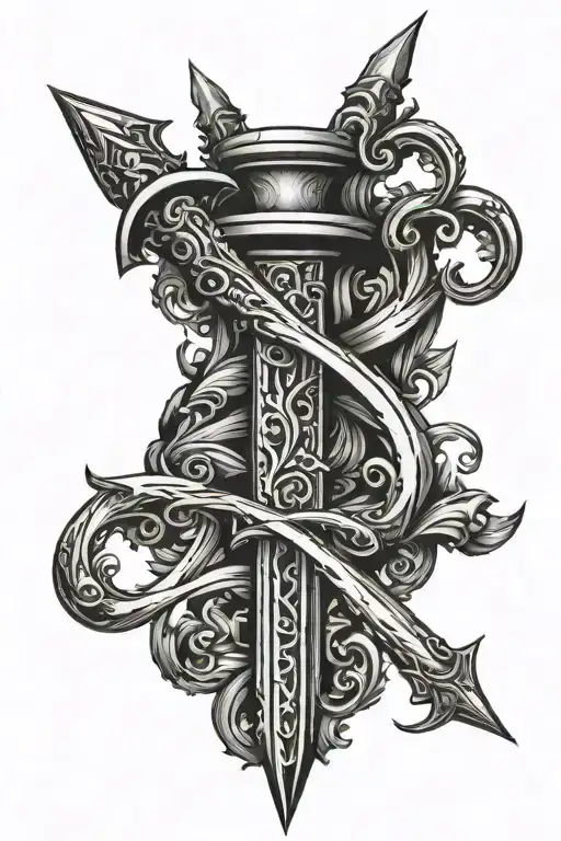 Dagger With G Letter Handle