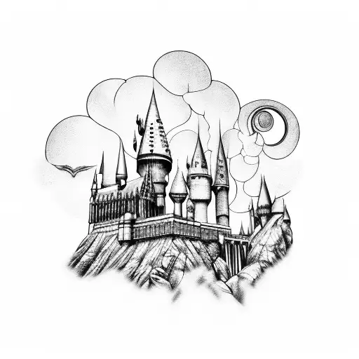 Hogwarts And Background With Ursula And Shells