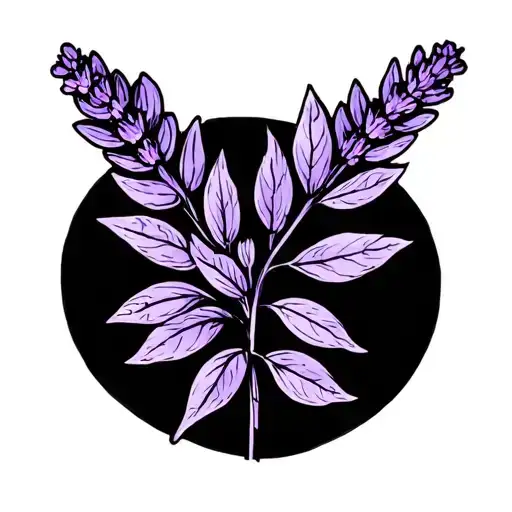 Lavender Plant And The Symbol For Mental Health Awareness
