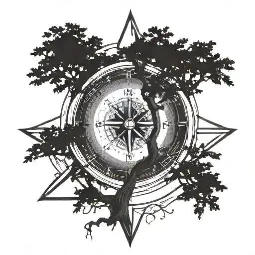 Tree 4W Crest Compass