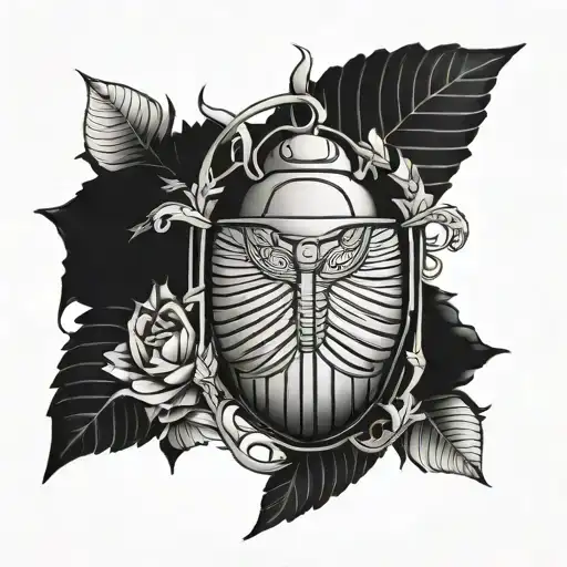 Ancient Egyptian Scarab Surrounded Around Bicep Sleeve