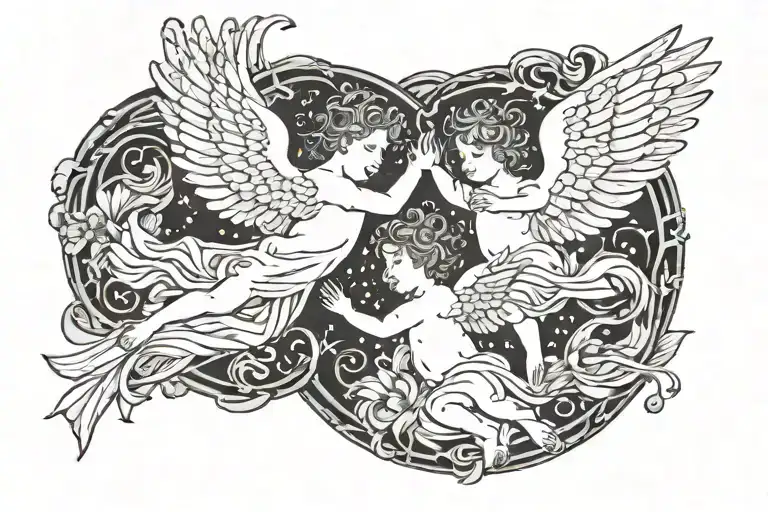 Gemini Baby Angels Flying