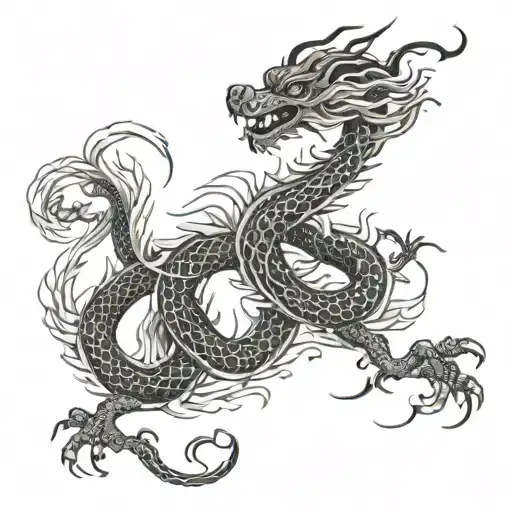 Chinese Dragon Intertwined