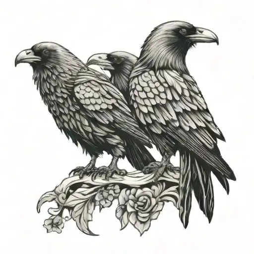 Two Headed Raven Standing