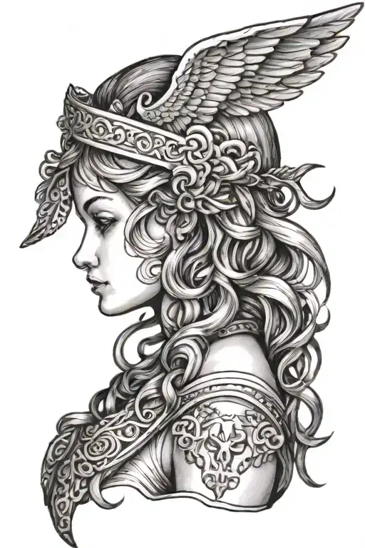 Girl With A Halo On Her Head Angel Sideways