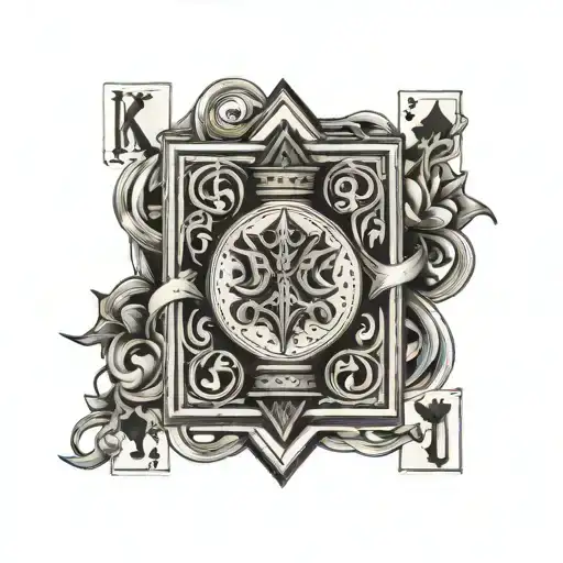 King Of Heart With A Crown Of Thorns Playing Card Sitting On Top Of A Ace Of Spades Playing Card