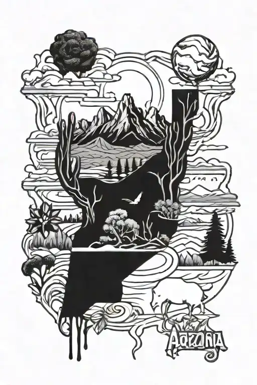 Arizona Mural And Wyoming Mural