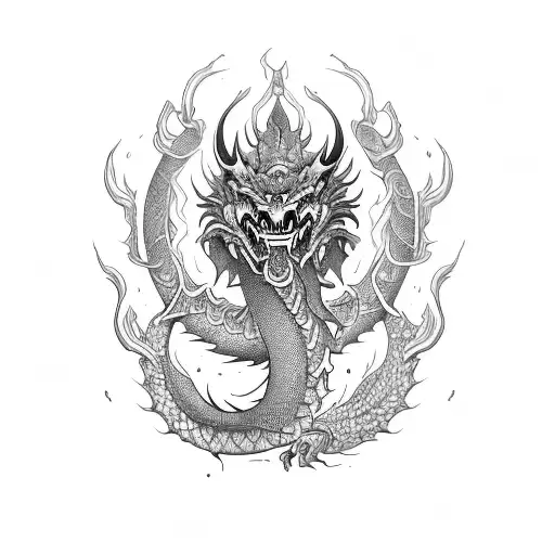 Japanese Dragon With Writing
