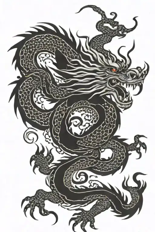Chinese Dragon Full Body Shaped Like
