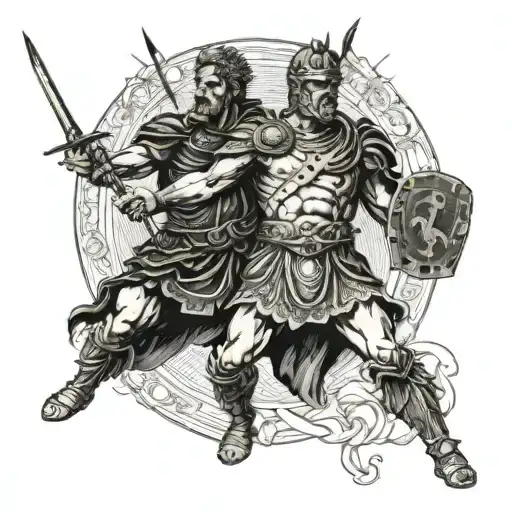 Roman Emperor Titus Fighting