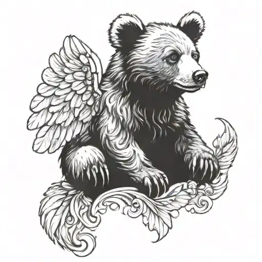 Bear Cub With Angel Wings