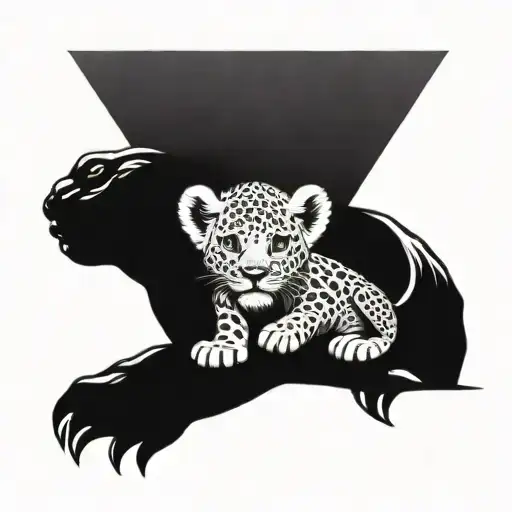 Lion Cub Protecting Turtle