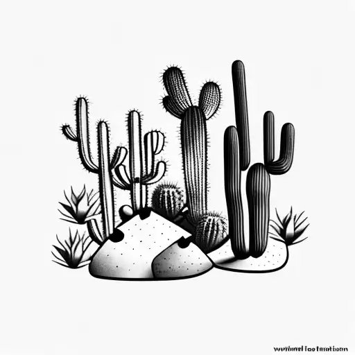 Single Cactus In Desert