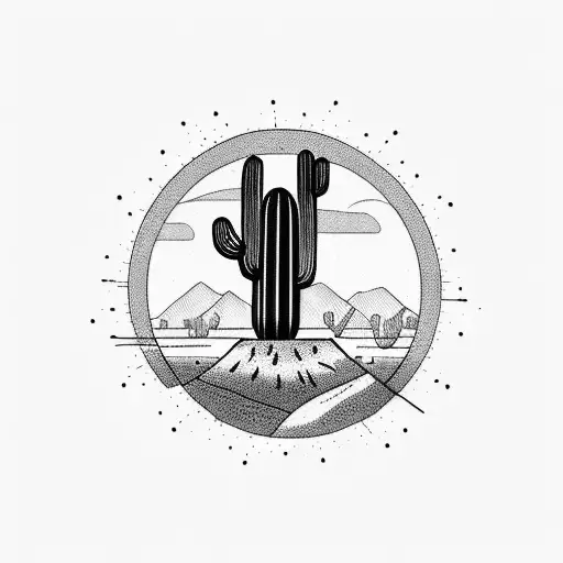 Single Cactus In Desert