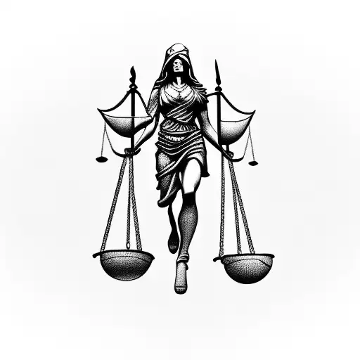 Lady Justice Crossed With Grim Reaper