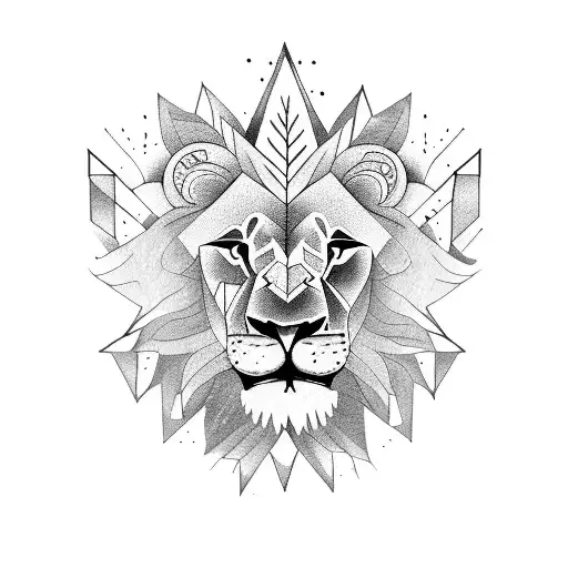 Lion With Forest Background