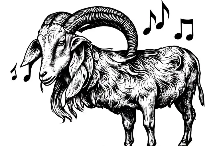 Goat And Music Notes