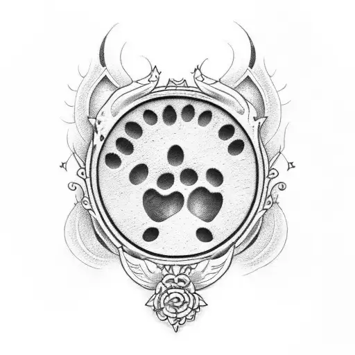 Anklet With Two Cat Paw Print Und The Names Lini & Lucky