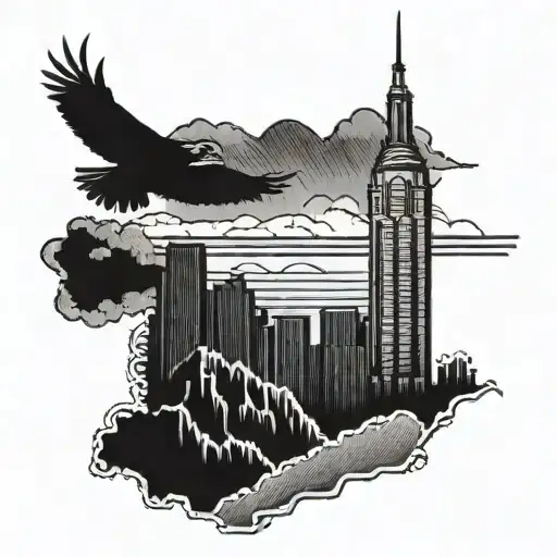 Hawk Wave Empire State Building Mountain Range
